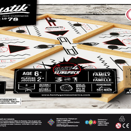 Rustik Crazy 4 Slingpuck / Chess / Checkers 3-in-1