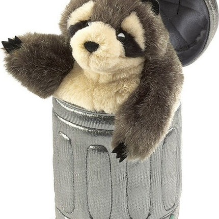 Raccoon in Garbage Can Hand Puppet
