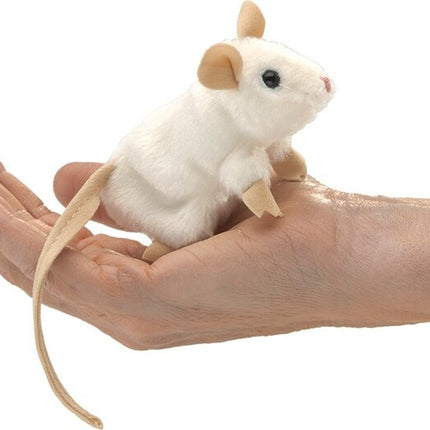 Mini White Mouse Finger Puppet