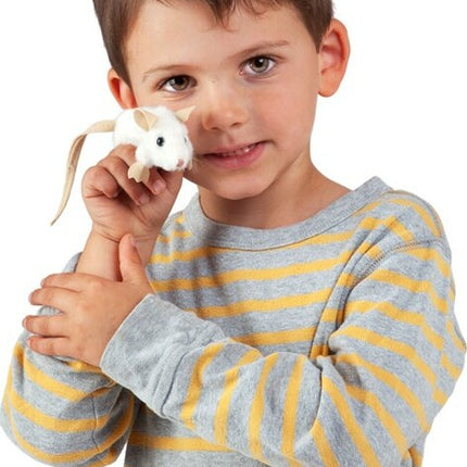 Mini White Mouse Finger Puppet