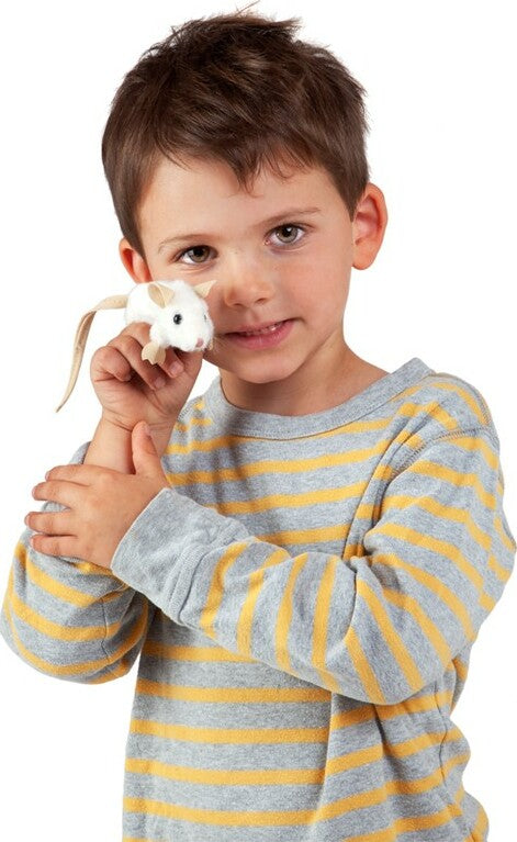 Mini White Mouse Finger Puppet