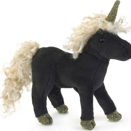 Mini Black Unicorn Finger Puppet