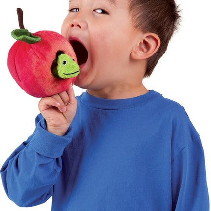 Worm in Apple Finger Puppet