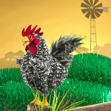 Barred Rock Rooster Hand Puppet