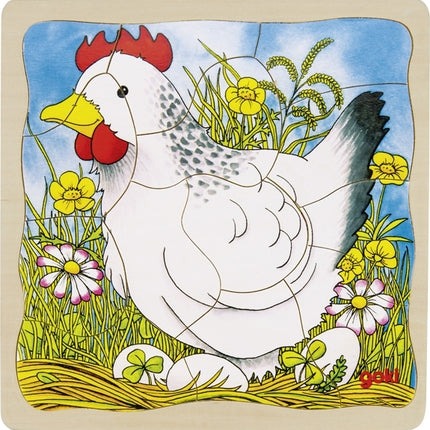Puzzle - Chicken, 4 Layers, 44 pieces