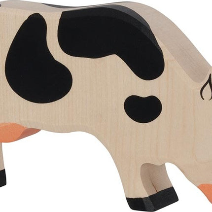 Cow, Grazing, Black - Holztiger