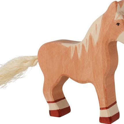 Horse, Standing, Light Brown - Holztiger