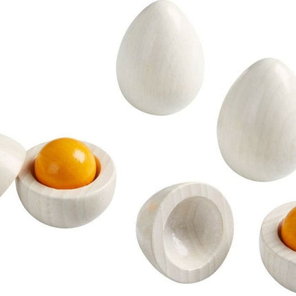 Wooden Eggs with Removable Yolk Play Food