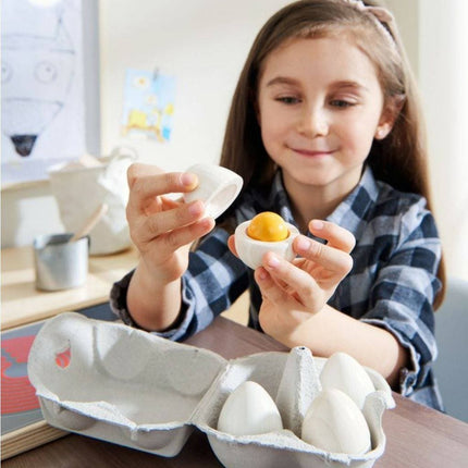 Wooden Eggs with Removable Yolk Play Food