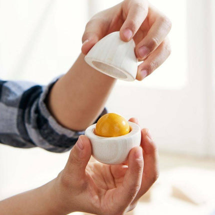 Wooden Eggs with Removable Yolk Play Food