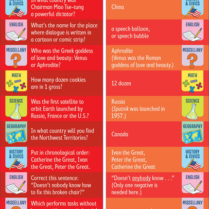 Brain Quest 6th Grade Smart Cards Revised 4th Edition