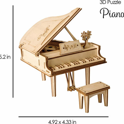 3D Modern Wooden Puzzle - Piano