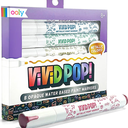 Vivid Pop! Water Based Paint Markers - Metallic - Set of 8
