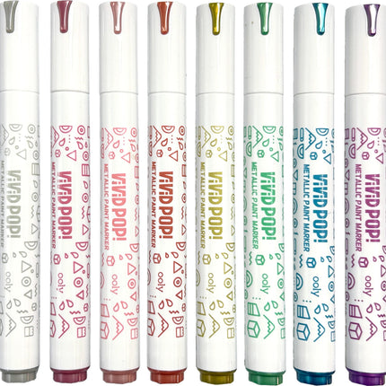 Vivid Pop! Water Based Paint Markers - Metallic - Set of 8