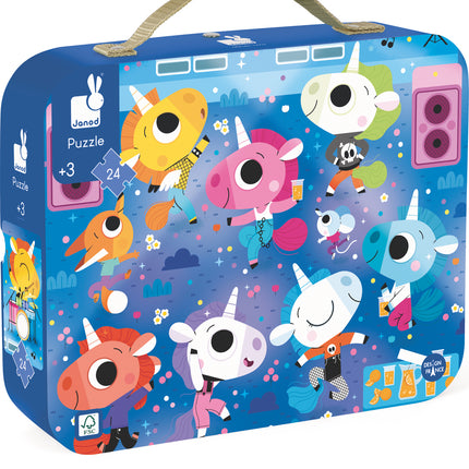 Unicorns Rock Concert Suitcase Puzzle - 24 Pieces