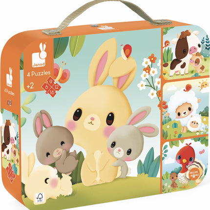 Farm 4 Progressive Animal Suitcase Puzzles