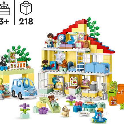 LEGO® DUPLO 3 in 1 Family House Set with Toy Car