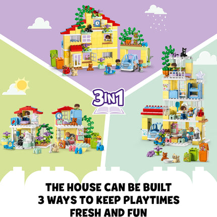 LEGO® DUPLO 3 in 1 Family House Set with Toy Car