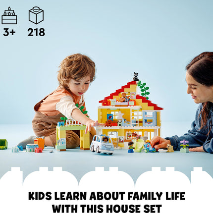 LEGO® DUPLO 3 in 1 Family House Set with Toy Car
