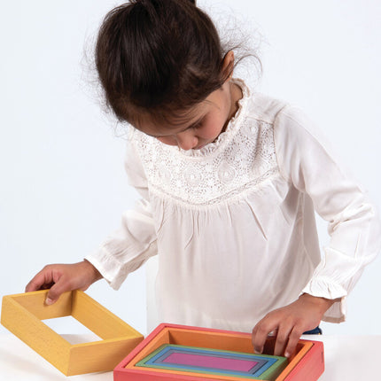 Wooden Rainbow Architect Rectangles - Set of 7