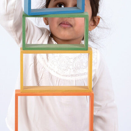 Wooden Rainbow Architect Rectangles - Set of 7