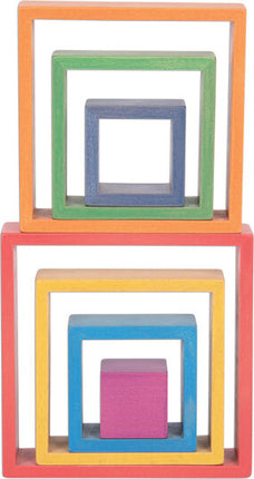 Wooden Rainbow Architect Squares - Set of 7