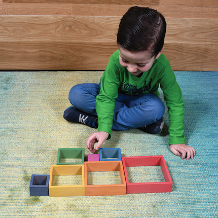 Wooden Rainbow Architect Squares - Set of 7