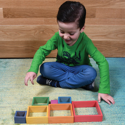Wooden Rainbow Architect Squares - Set of 7