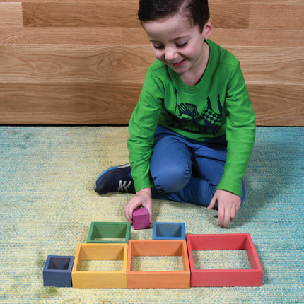 Wooden Rainbow Architect Squares - Set of 7
