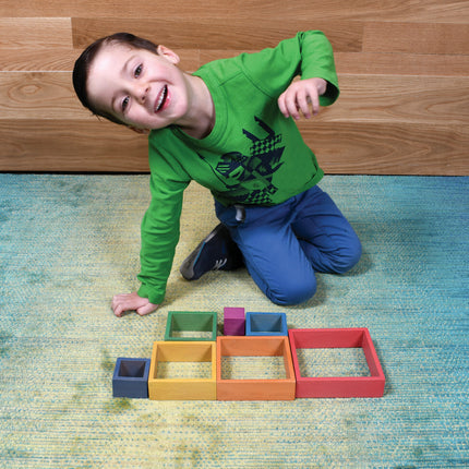Wooden Rainbow Architect Squares - Set of 7