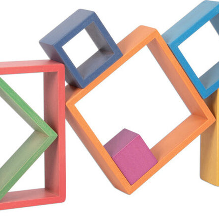Wooden Rainbow Architect Squares - Set of 7