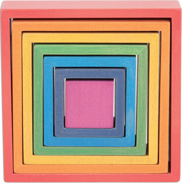 Wooden Rainbow Architect Squares - Set of 7