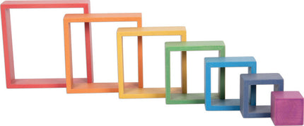 Wooden Rainbow Architect Squares - Set of 7