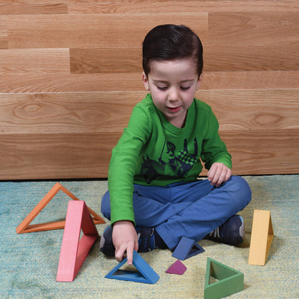 Wooden Rainbow Architect Triangles - Set of 7
