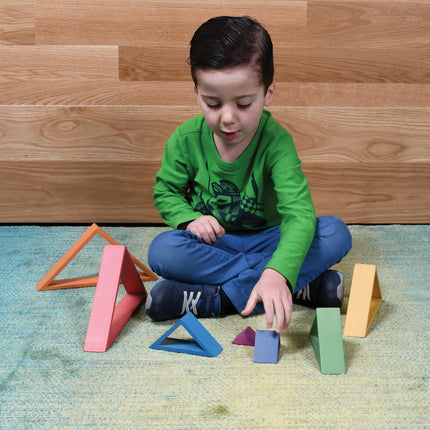 Wooden Rainbow Architect Triangles - Set of 7