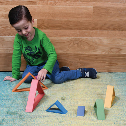 Wooden Rainbow Architect Triangles - Set of 7