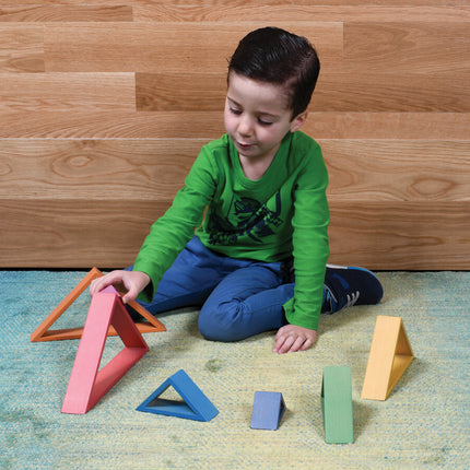 Wooden Rainbow Architect Triangles - Set of 7