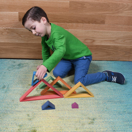 Wooden Rainbow Architect Triangles - Set of 7