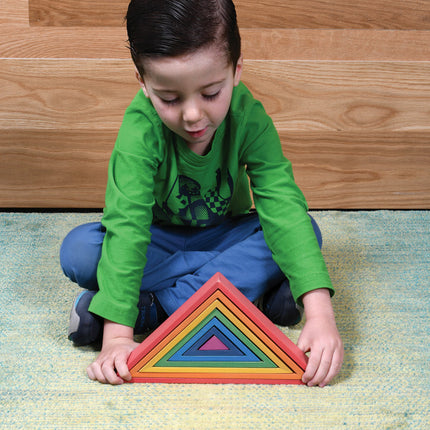 Wooden Rainbow Architect Triangles - Set of 7