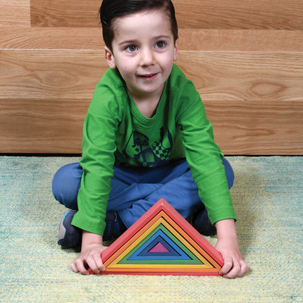 Wooden Rainbow Architect Triangles - Set of 7