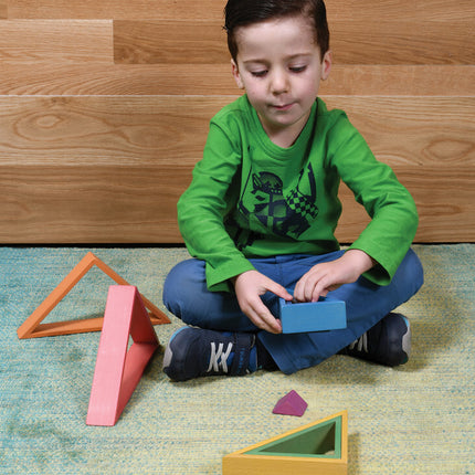 Wooden Rainbow Architect Triangles - Set of 7