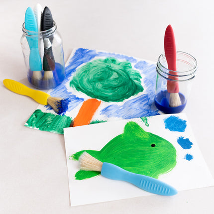 Triangle Grip Paint Brushes - 1 Size - Set of 6