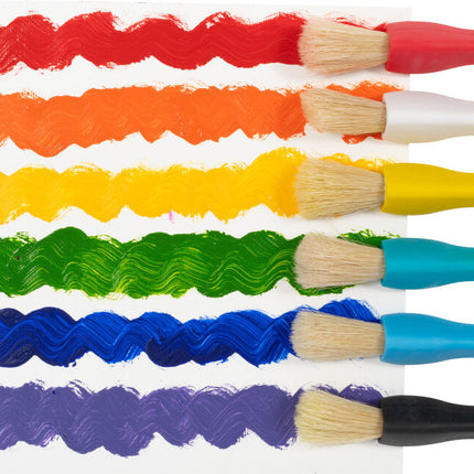 Triangle Grip Paint Brushes - 1 Size - Set of 6