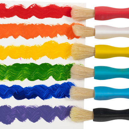 Triangle Grip Paint Brushes - 1 Size - Set of 6