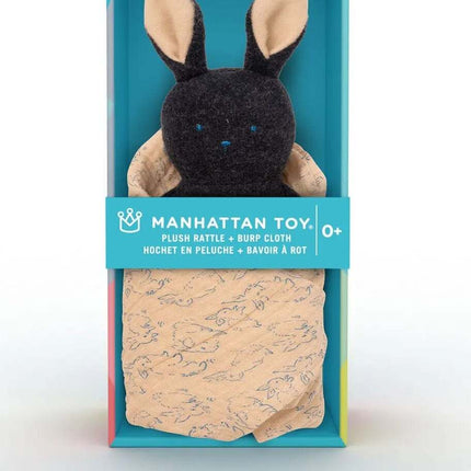 Bunny Rattle + Burp Cloth