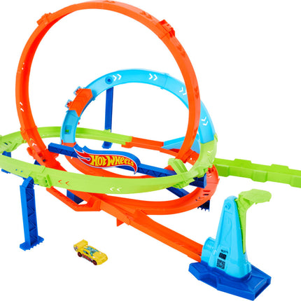 Hot Wheels Action Loop Cyclone Challenge Track Set with 1:64 Scale Toy Car