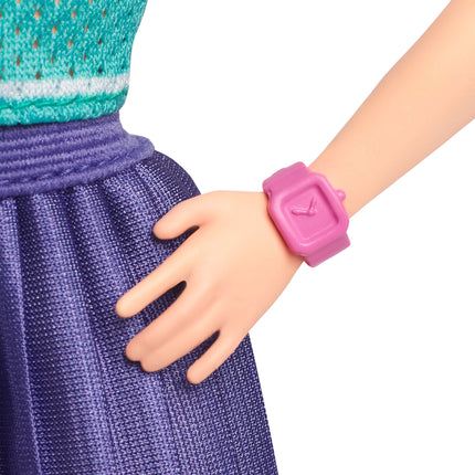 Barbie Fashionistas Doll #232 in Jersey Top and Pleated Purple Skirt, Red Hair
