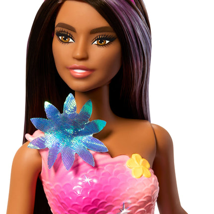 Barbie Flower Magic Mermaid Toy Doll with Surprise Blooming Flowers Feature & Pearl Headband Accessory