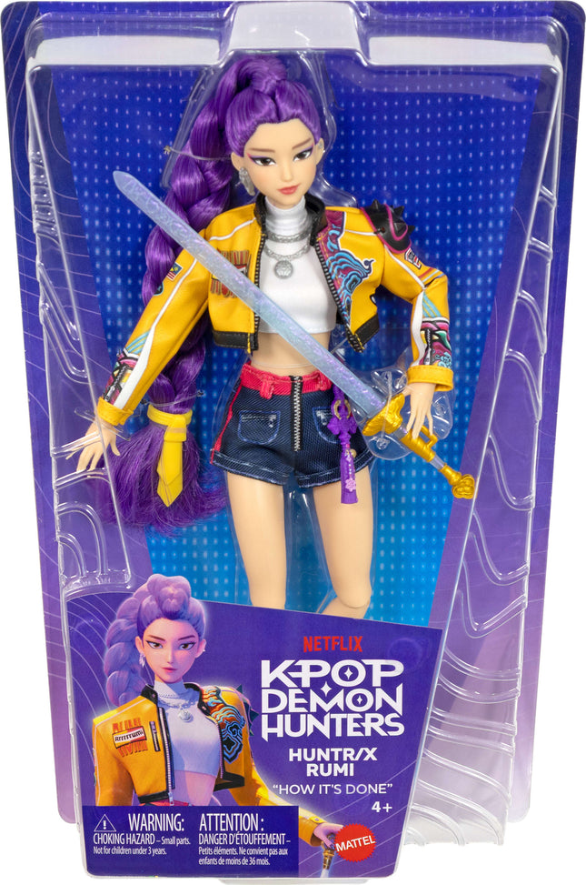 Mattel KPop Demon Hunters HUNTR/X Rumi Fashion Doll in Removable Look with Themed Movie Accessories