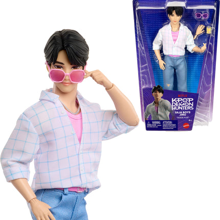 Mattel KPop Demon Hunters Saja Boys Jinu Fashion Doll in “Soda Pop” Look with Themed Movie Accessories